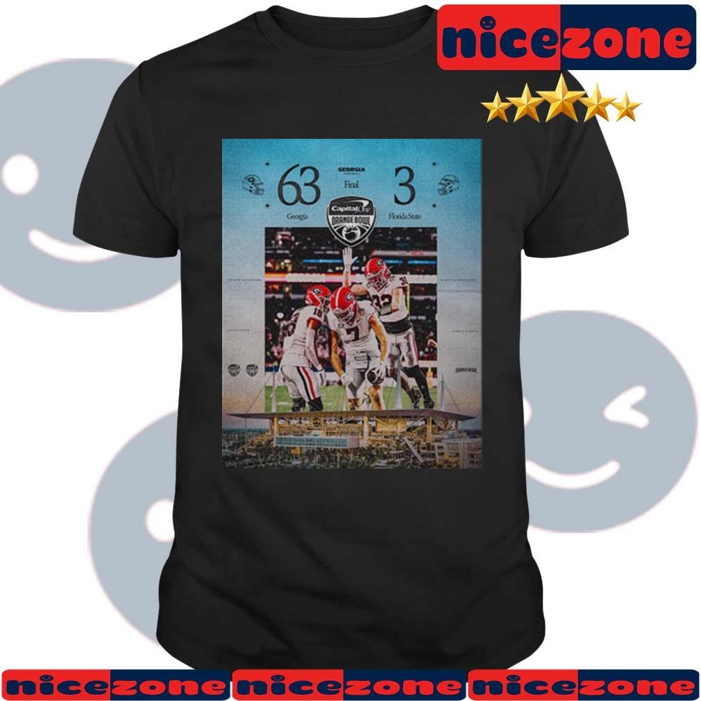 2023 Orange Bowl Champions Georgia Bulldogs Final Score The Largest Margin Of Victory In Bowl Game History Shirt