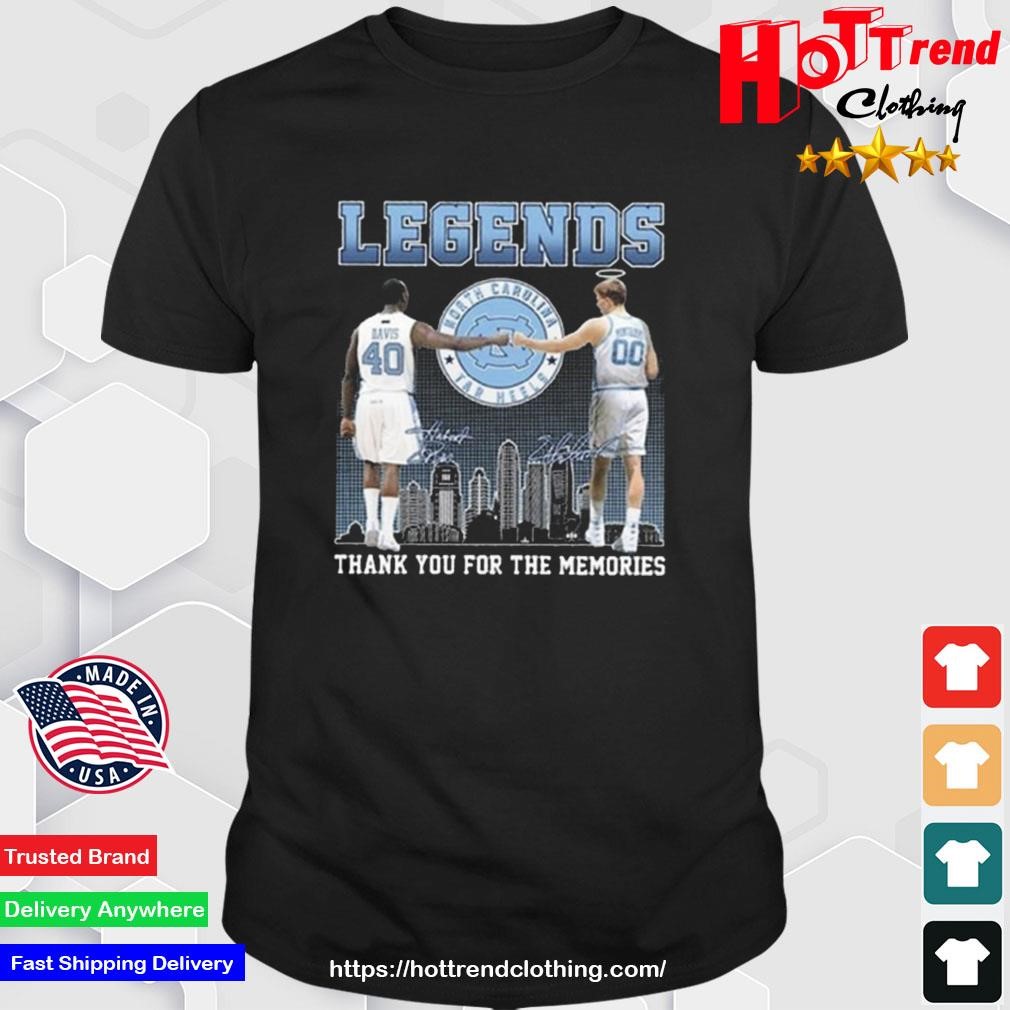 40 Davis And 00 Montross Legends Thanks You For The Memories Tar Heels Signatures T-Shirt