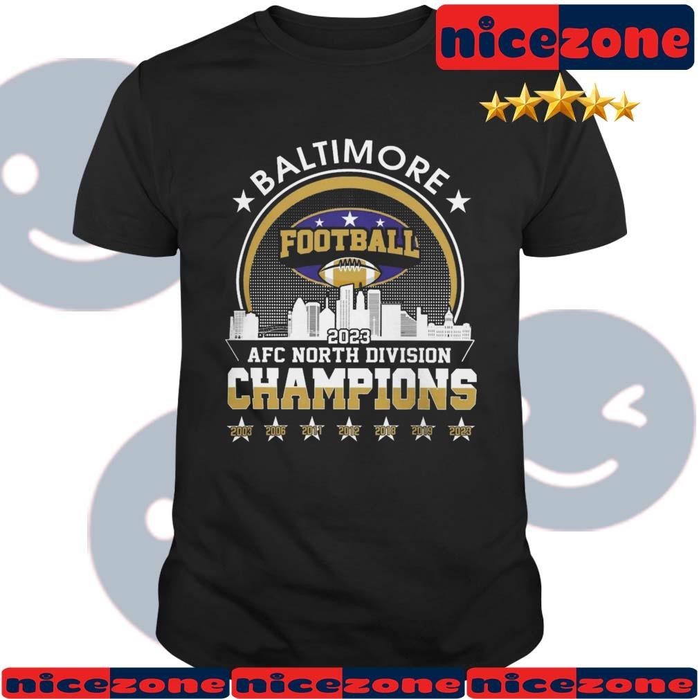 Baltimore Ravens Football 2023 Afc North Division Champions Skyline 2003-2023 Shirt