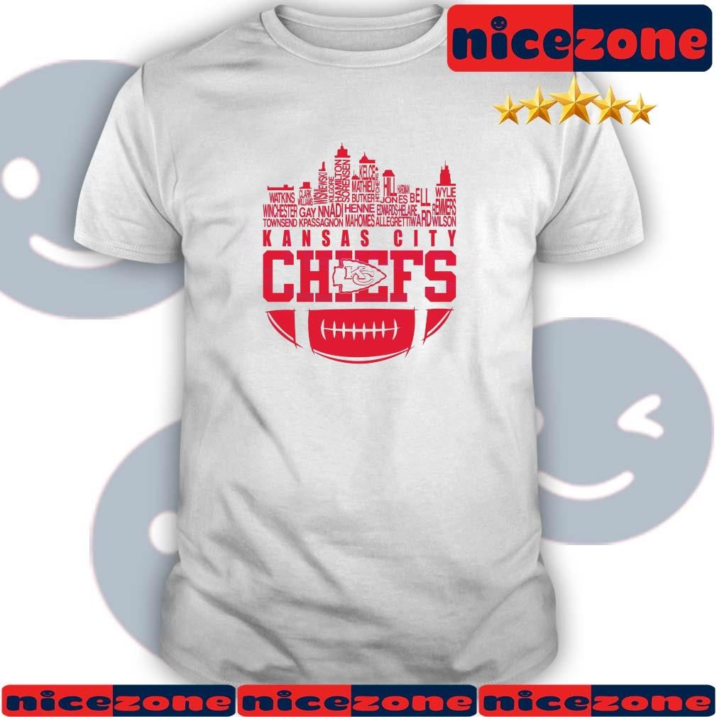 Kansas City Chiefs Skyline Football Names Logo 2024 Shirt