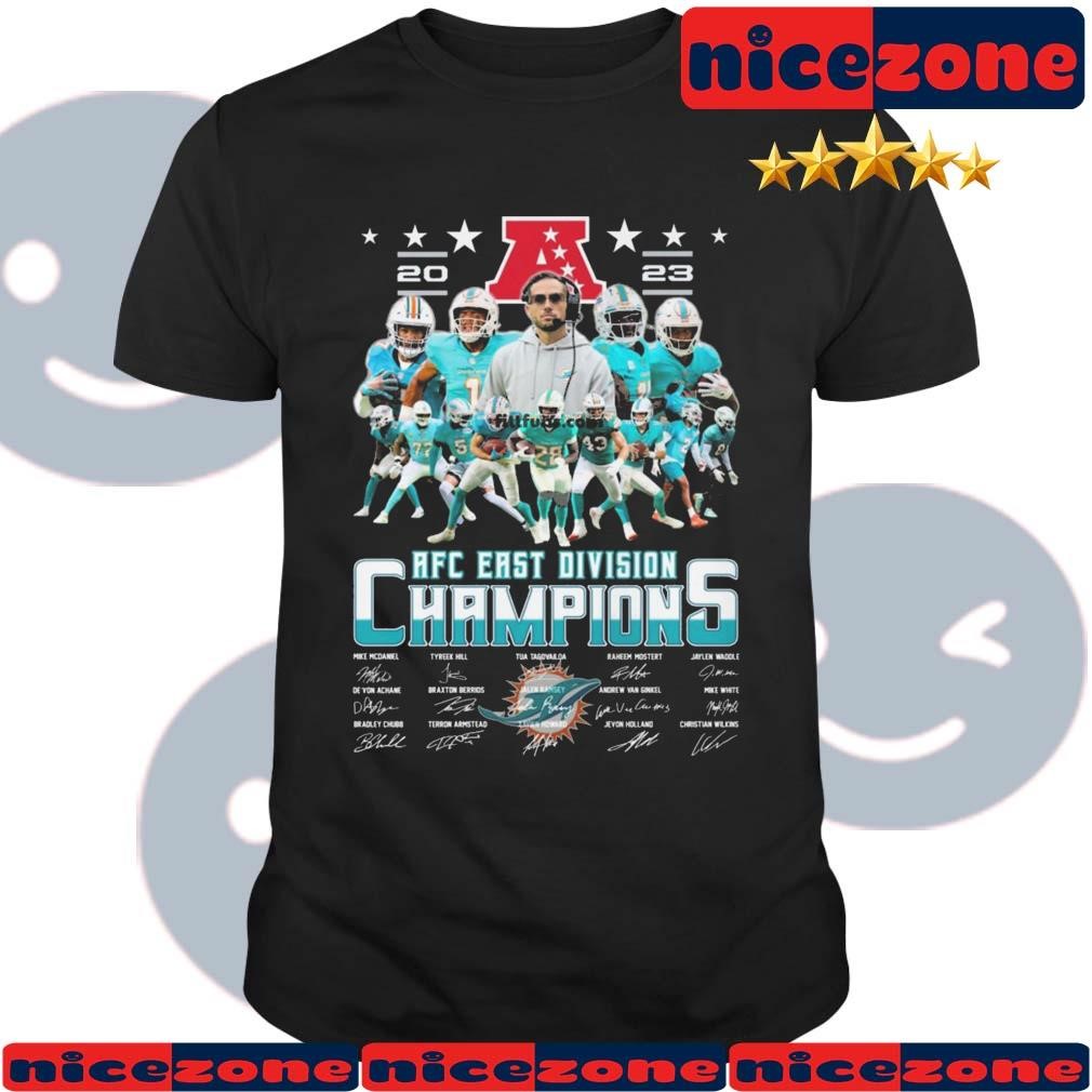 2023 AFC East Division Champions Miami Dolphins All Players Signatures Shirt