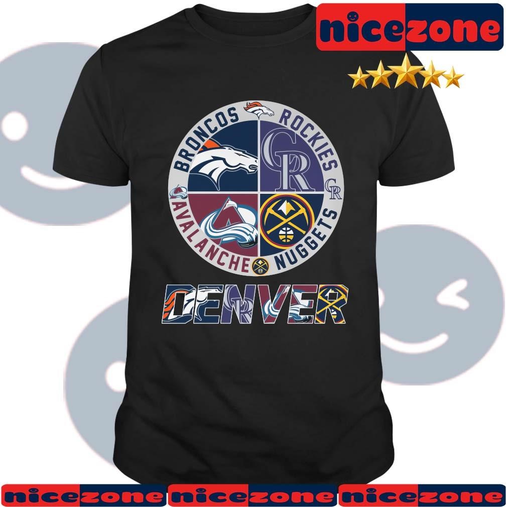 Denver City Broncos Rockies Avalanche Nuggets 2024 Logo Shirt