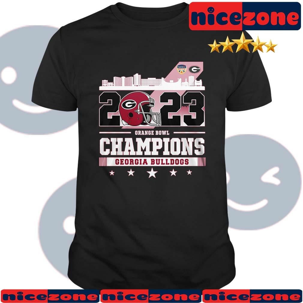 Georgia Bulldogs Orange Bowl Champions 2023 Skylines Helmet Shirt