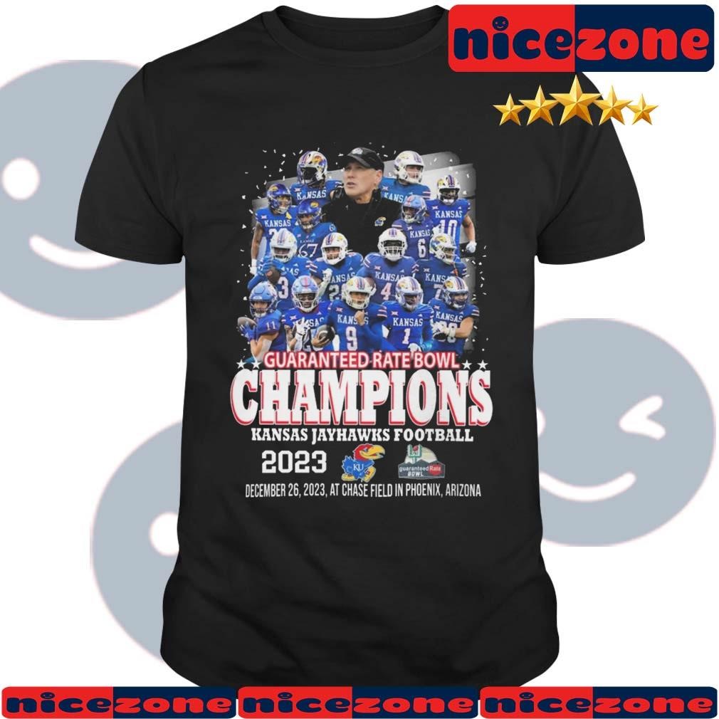 Kansas Jayhawks Football Guaranteed Rate Bowl Champions 2023 At Chase Field In Phoenix Shirt