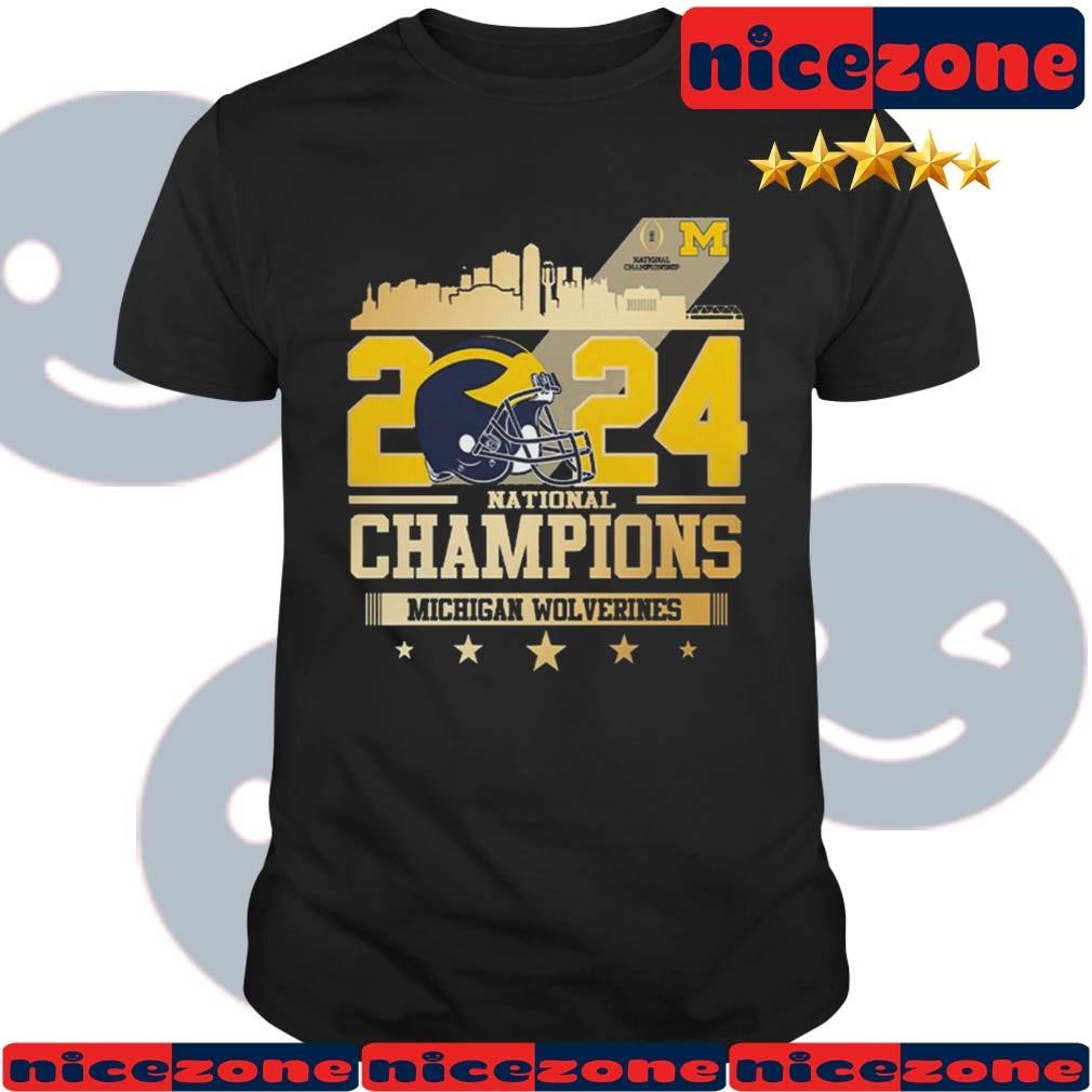 Michigan Wolverines National Champions 2024 Helmet Shirt