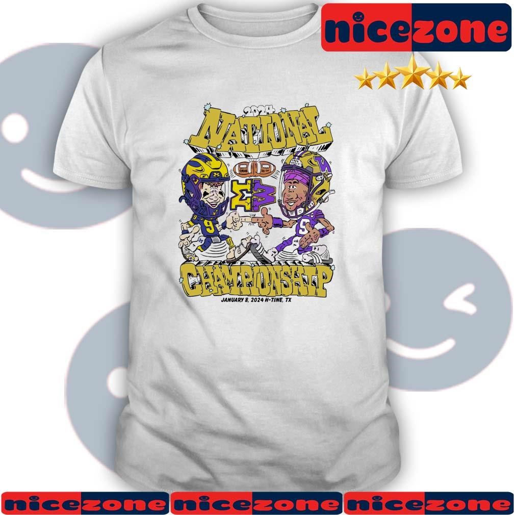 Michigan vs Washington Caricature Cartoon 2024 National Championship January 8 2024 Shirt