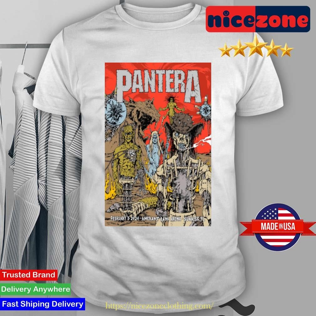 Original Sunrise FL February 3, 2024 Pantera Tour Tshirt, hoodie