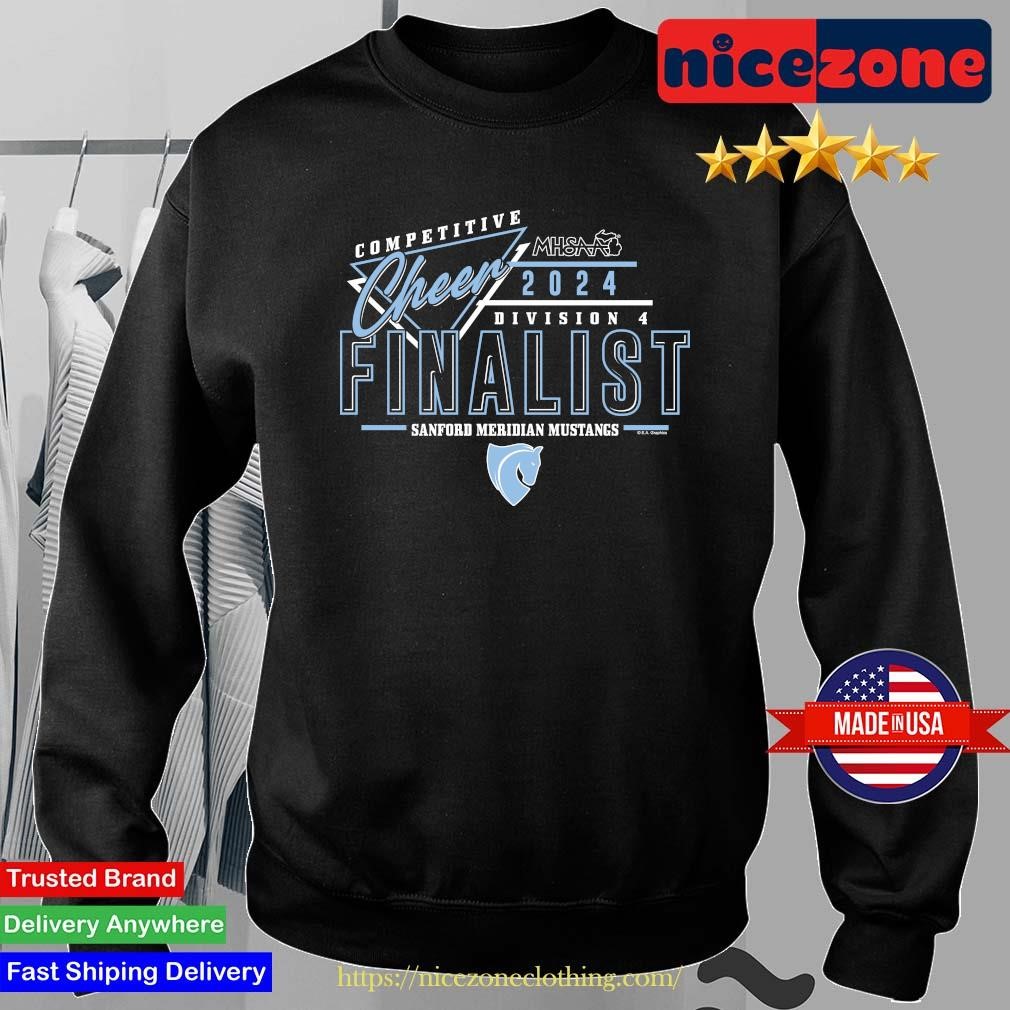 Original 2024 MHSAA Cheer D4 Finalist Sanford Meridian Mustangs Tshirt