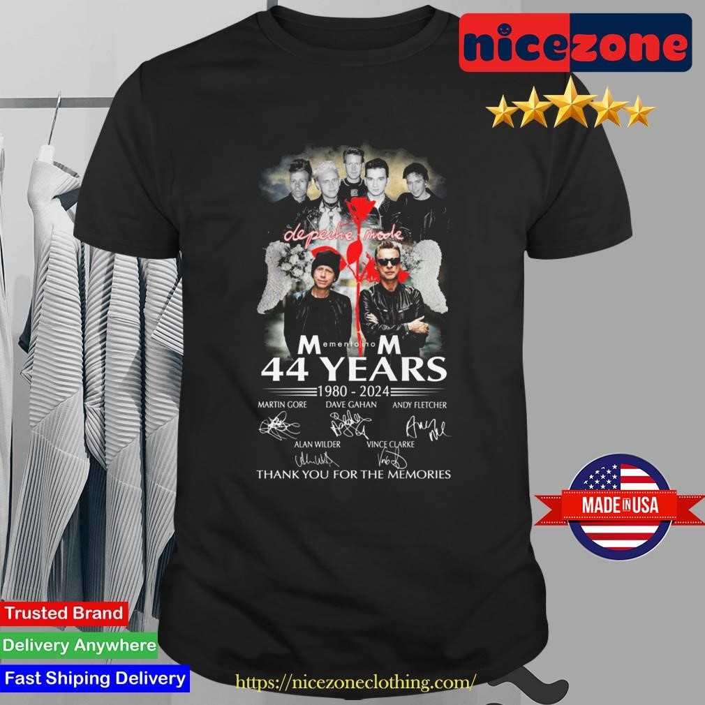 Original Depeche Mode Mementinom 44 Years 1980 2024 Memories Signatures T-shirt